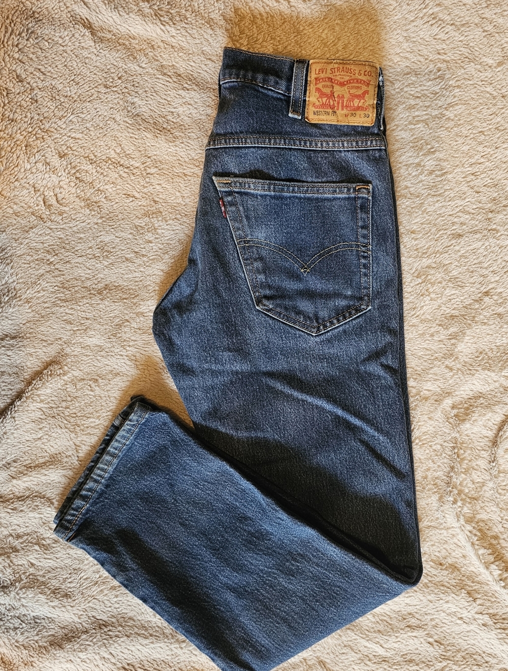 Levi's Western Fit Jeans Men's Dark Blue Straight-Leg Size 30×30